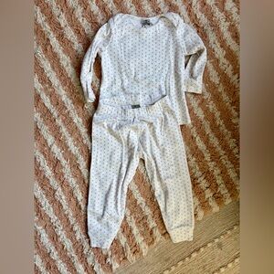 Bonton Ribbed Cotton Stars Pajama Set